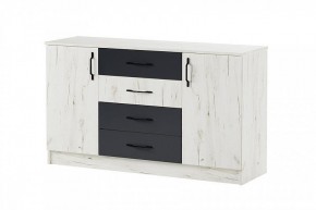 БЕАТРИС Комод К1400 (дуб крафт белый/антрацит) в Добрянке - dobryanka.ok-mebel.com | фото 2