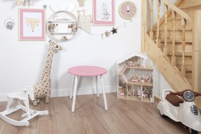 Детский стол круглый Rolti Baby (розовый/белый, массив березы/мдф) в Добрянке - dobryanka.ok-mebel.com | фото 1