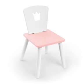 Детский стул Rolti Baby «Корона» (белый/розовый/белый, массив березы/мдф) в Добрянке - dobryanka.ok-mebel.com | фото