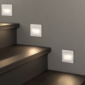 DK3050-WH Светильник встраиваемый в стену, IP 20, LED 3000, 1 Вт, белый, пластик в Добрянке - dobryanka.ok-mebel.com | фото 6