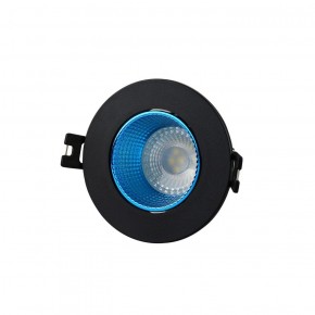 DK3061-BK+СY Встраиваемый светильник, IP 20, 10 Вт, GU5.3, LED, черный/голубой, пластик в Добрянке - dobryanka.ok-mebel.com | фото 1