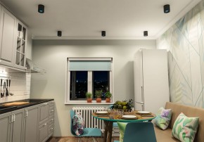 DK3090-BK+CY Светильник накладной IP 20, 10 Вт, GU5.3, LED, черный/голубой, пластик в Добрянке - dobryanka.ok-mebel.com | фото 2