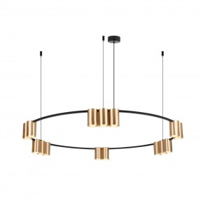 DK4067-BK+SG Подвесной светильник ORBIT, IP20, 15xGU10 LED, до 15 Вт, черный + сатинированное золото, алюминий в Добрянке - dobryanka.ok-mebel.com | фото 3