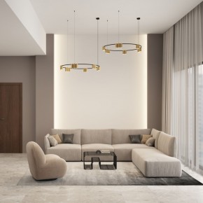 DK4067-BK+SG Подвесной светильник ORBIT, IP20, 15xGU10 LED, до 15 Вт, черный + сатинированное золото, алюминий в Добрянке - dobryanka.ok-mebel.com | фото 4