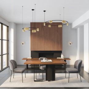DK4067-BK+SG Подвесной светильник ORBIT, IP20, 15xGU10 LED, до 15 Вт, черный + сатинированное золото, алюминий в Добрянке - dobryanka.ok-mebel.com | фото 5