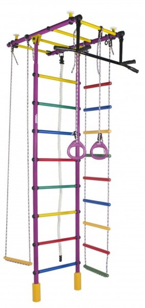 ДСК Атлант цв.фиолетовый радуга: турник, кольца, канат, трапеция, веревочная лестница в Добрянке - dobryanka.ok-mebel.com | фото