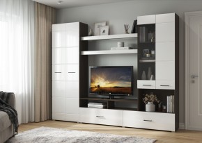 Гостиная Альфа МДФ (Венге/Белый глянец) в Добрянке - dobryanka.ok-mebel.com | фото 4
