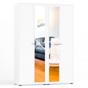 Камелия Шкаф 4-х створчатый, цвет белый, ШхГхВ 160х48х220 см., универсальная сборка, можно использовать как два отдельных шкафа в Добрянке - dobryanka.ok-mebel.com | фото 1