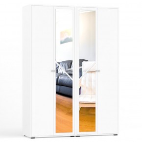 Камелия Шкаф 4-х створчатый, цвет белый, ШхГхВ 160х48х220 см., универсальная сборка, можно использовать как два отдельных шкафа в Добрянке - dobryanka.ok-mebel.com | фото 2