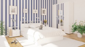 Камелия спальня № 7 Кровать 900 + Стол косметический + Зеркало + Комод, цвет белый, сп.м. 900х2000 мм., б/м, основание есть в Добрянке - dobryanka.ok-mebel.com | фото 5