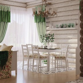 Комлект Вествик обеденный стол и четыре стула, массив сосны, цвет белый в Добрянке - dobryanka.ok-mebel.com | фото 1