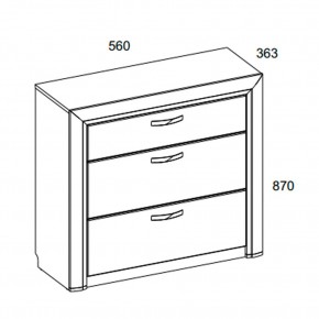 Комод 3S/56, OLIVIA, цвет вудлайн крем/дуб анкона в Добрянке - dobryanka.ok-mebel.com | фото 3