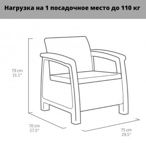 Комплект мебели Корфу Рест (Corfu Rest - without table) капучино-песок в Добрянке - dobryanka.ok-mebel.com | фото 3