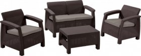 Комплект мебели Корфу сет (Corfu set) коричневый - серо-бежевый * в Добрянке - dobryanka.ok-mebel.com | фото