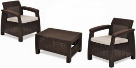 Комплект мебели Корфу Уикенд (Corfu Weekend) коричневый - серо-бежевый * в Добрянке - dobryanka.ok-mebel.com | фото 1