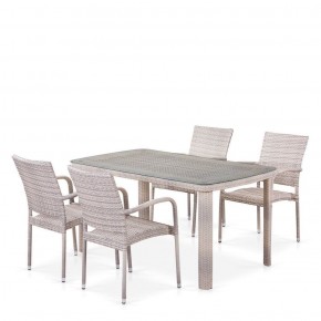 Комплект плетеной мебели T256C/Y376C-W85 Latte (4+1) + подушки на стульях в Добрянке - dobryanka.ok-mebel.com | фото 1