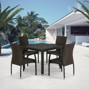 Комплект плетеной мебели T257A/YC379A-W53 Brown (4+1) + подушки на стульях в Добрянке - dobryanka.ok-mebel.com | фото