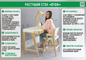 Комплект растущий стол и стул с чехлом 38 попугаев «Вуди» (Белый, Белый, Беж) в Добрянке - dobryanka.ok-mebel.com | фото