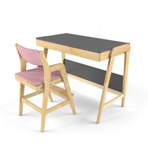 Комплект растущий стол и стул с чехлом 38 попугаев «Вуди» (Серый, Береза, Розовый) в Добрянке - dobryanka.ok-mebel.com | фото