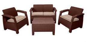 Комплект уличной мебели Yalta Premium Terrace Set (Ялта) шоколадый (+подушки под спину) в Добрянке - dobryanka.ok-mebel.com | фото
