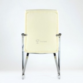 Кресло Barneo K-25 для посетителей и переговорных (хром, бежевая экокожа) в Добрянке - dobryanka.ok-mebel.com | фото 3