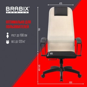 Кресло BRABIX PREMIUM "Ultimate EX-800" пластик, плотная двойная сетка Х2, черное/бежевое, 532916 в Добрянке - dobryanka.ok-mebel.com | фото 6