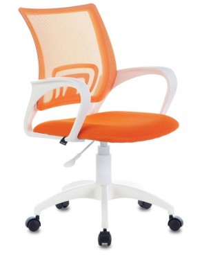 Кресло BRABIX "Fly MG-396W", пластик белый, сетка, оранжевое, 532401, MG-396W_532401 в Добрянке - dobryanka.ok-mebel.com | фото