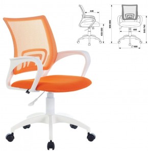 Кресло BRABIX "Fly MG-396W", пластик белый, сетка, оранжевое, 532401, MG-396W_532401 в Добрянке - dobryanka.ok-mebel.com | фото 2