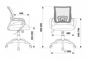 Кресло Бюрократ CH-695N/DG/TW-11 серый TW-04 черный TW-11 в Добрянке - dobryanka.ok-mebel.com | фото 4