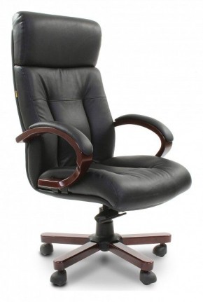 Кресло для руководителя Chairman 421 черный/орех темный, черный в Добрянке - dobryanka.ok-mebel.com | фото