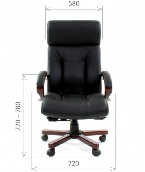 Кресло для руководителя CHAIRMAN  421 (Натуральная кожа) Черное в Добрянке - dobryanka.ok-mebel.com | фото 4