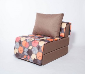 Кресло-кровать бескаркасное Харви (коричневый-геометрия браун) в Добрянке - dobryanka.ok-mebel.com | фото 1