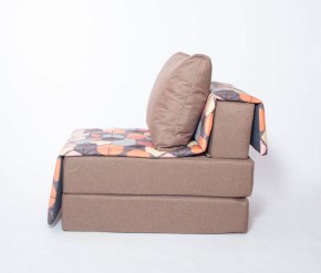 Кресло-кровать бескаркасное Харви (коричневый-геометрия браун) в Добрянке - dobryanka.ok-mebel.com | фото 2