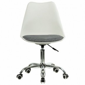 Кресло стул BRABIX "Eames MG-310 CH", хром, пластик белый, ткань серая, 532924 в Добрянке - dobryanka.ok-mebel.com | фото