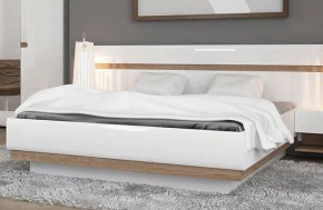 Кровать 140/TYP 91-01 с подъемником, LINATE ,цвет белый/сонома трюфель в Добрянке - dobryanka.ok-mebel.com | фото
