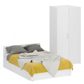 Кровать 1400 + Шкаф угловой Стандарт, цвет белый, ШхГхВ 143,5х203,5х70 + 81,2х81,2х200см., сп.м. 1400х2000 мм., без матраса, основание есть в Добрянке - dobryanka.ok-mebel.com | фото