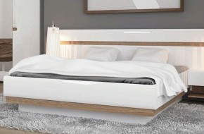 Кровать 160/TYP 92, LINATE ,цвет белый/сонома трюфель в Добрянке - dobryanka.ok-mebel.com | фото 2