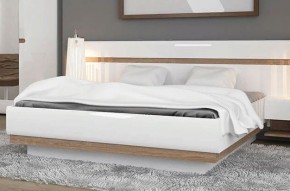 Кровать 160/TYP 94-01 с подъемником, LINATE ,цвет белый/сонома трюфель в Добрянке - dobryanka.ok-mebel.com | фото 5