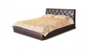 Кровать 1600 Флоренция в к/з "Классик 307 коричневый" (серия Норма) + основание + опоры в Добрянке - dobryanka.ok-mebel.com | фото