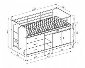 Кровать-чердак "Дюймовочка-6"  Белый/Розовый в Добрянке - dobryanka.ok-mebel.com | фото 2