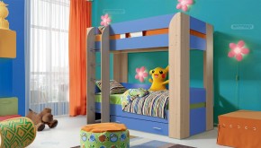 Кровать детская 2-х ярусная Юниор-6 с ящиком ЛДСП (800*1900) в Добрянке - dobryanka.ok-mebel.com | фото
