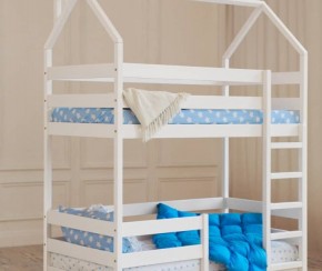 Кровать-домик двухъярусная 80*160 Белый в Добрянке - dobryanka.ok-mebel.com | фото 6