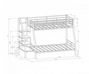 Кровать двухъярусная "Толедо-1" Черный/Венге в Добрянке - dobryanka.ok-mebel.com | фото 2