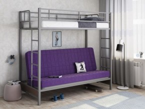 Кровать двухъярусная с диваном "Мадлен" (Серый/Фиолетовый) в Добрянке - dobryanka.ok-mebel.com | фото