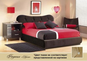 Кровать Феодосия 1400 со стразами в к/з "Классик 307 коричневый" (серия Норма) +основание +ПМ в Добрянке - dobryanka.ok-mebel.com | фото