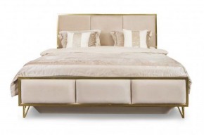 Кровать Lara 1600 с мягким изголовьем + основание (белый глянец) в Добрянке - dobryanka.ok-mebel.com | фото 1