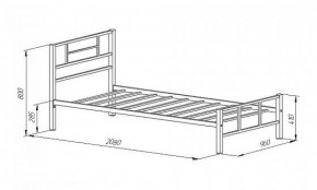 Кровать металлическая "Кадис 900х1900" Коричневый в Добрянке - dobryanka.ok-mebel.com | фото 2