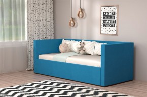 Кровать с ПМ (арт.030) (с/м 900*2000мм) (б/матр), ткань синяя в Добрянке - dobryanka.ok-mebel.com | фото 1