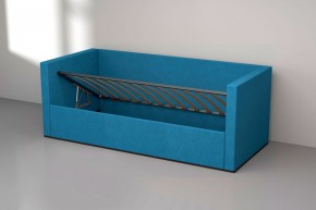 Кровать с ПМ (арт.030) (с/м 900*2000мм) (б/матр), ткань синяя в Добрянке - dobryanka.ok-mebel.com | фото 2