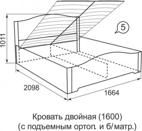 Кровать с подъемным механизмом Виктория 05 1600*2000 в Добрянке - dobryanka.ok-mebel.com | фото 4